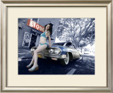 50's Pin-Up Girl Framed Giclee Print by David Perry