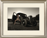Hot Rod Pin-Up Girl Framed Giclee Print by David Perry