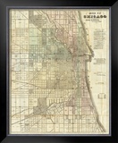 Map of Chicago, c.1857 Framed Giclee Print by Rufus Blanchard