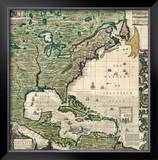 America Septentrionalis A Map of the British Empire in America, c.1733 Framed Giclee Print by Henry Popple