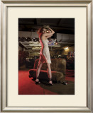 Hot Rod Pin-Up Girl Framed Giclee Print by David Perry