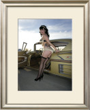 50's Pin-Up Girl Framed Giclee Print by David Perry