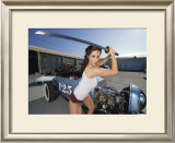 Hot Rod Samurai Pin-Up Girl Framed Giclee Print by David Perry