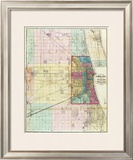Map of Chicago and Environs, c.1869 Framed Giclee Print by Rufus Blanchard