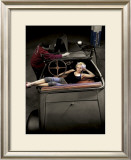 Hot Rod Pin-Up Girl Framed Giclee Print by David Perry