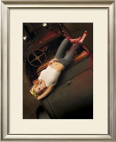 Hot Rod Pin-Up Girl Framed Giclee Print by David Perry