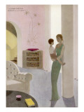 An Elegant Mother Converses with Her Child in an Art Deco Style Lounge Giclee Print An Elegant Mother Converses with Her Child in an Art Deco Style Lounge Giclee Print