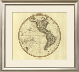 Western Hemisphere, c.1799 Framed Giclee Print by John Cary