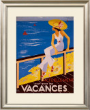 Vacances Framed Giclee Print by Hélu 