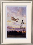 Wilbur Wright Aviation Biplane Framed Giclee Print by A Serougart