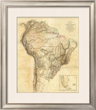 South America, c.1814 Framed Giclee Print by Aaron Arrowsmith