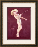 Pin-Up Girl: Goin Fishin Framed Giclee Print by Earl Moran