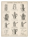 A Variety of Coffee Pots and Cafetieres from a Household Goods Catalogue Giclee Print