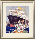 Royal Mail Line, South America Framed Giclee Print by Kenneth Shoesmith