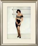 Pin-Up Girl: Police Line Up Framed Giclee Print by Richie Fahey