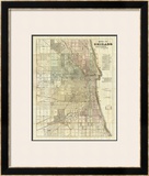 Map of Chicago, c.1857 Framed Giclee Print by Rufus Blanchard