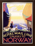 Royal Mail Ocean Line, Norway Framed Giclee Print by Herrick 