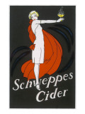 Cider an Elegant Lady Holding Out a Glass of Bubbling Cider Reproduction procédé giclée