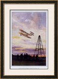 Wilbur Wright Aviation Biplane Framed Giclee Print by A Serougart