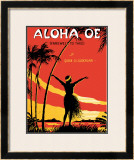 Aloha Oe Music Sheet Framed Giclee Print by LeMorgan 