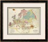 Geological Map of Europe, c.1856 Framed Giclee Print by Sir Roderick Impey Murchison