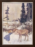 Christmas Reindeer Framed Giclee Print