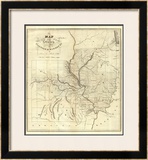 Map of the States of Illinois & Missouri, c.1823 Framed Giclee Print by Lewis C. Beck