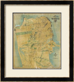 The Chevalier Map of San Francisco, c.1911 Framed Giclee Print by August Chevalier