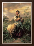 The Young Shepherdess Poster by Johann Baptist Hofner