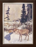 Christmas Reindeer Framed Giclee Print
