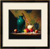 Green Vase and Mangos Posters by David Reidel