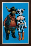 Cathy Cowgirl and Bullfriend Prints by Ron English