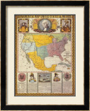 Ornamental Map of the United States and Mexico Prints by Humphrey Phelps