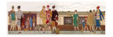 Elegantly Dressed Women Waiting to Board a Pullman Train Giclee Print
