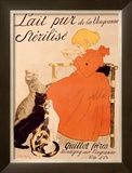 Lait Pur Sterilise Cats Framed Giclee Print by Théophile Alexandre Steinlen