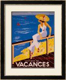 Vacances Framed Giclee Print by Hélu 