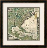 America Septentrionalis A Map of the British Empire in America, c.1733 Framed Giclee Print by Henry Popple