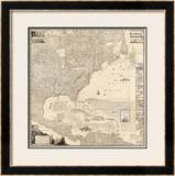 Composite: British Empire in America, c.1733 Framed Giclee Print by Henry Popple