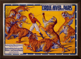 Dompteurs de Tigres, Cirque d'Hiver Framed Giclee Print by G. Soury