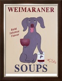 Weimaraner Soups Limited Edition Framed Print by Ken Bailey