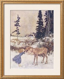 Christmas Reindeer Framed Giclee Print