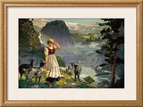 Norway for Holidays, B&N Line Framed Giclee Print