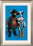 Cathy Cowgirl and Bullfriend Prints by Ron English
