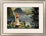 Norway for Holidays, B&N Line Framed Giclee Print