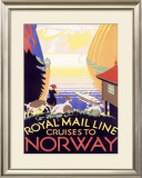 Royal Mail Ocean Line, Norway Framed Giclee Print by Herrick 