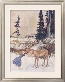 Christmas Reindeer Framed Giclee Print