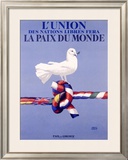 Labor Union Dove Framed Giclee Print by Paul Colin