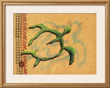 Hilihili Honu, Green Sea Turtle Framed Giclee Print by Lynn Cook