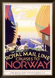 Royal Mail Ocean Line, Norway Framed Giclee Print by Herrick 