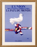 Labor Union Dove Framed Giclee Print by Paul Colin